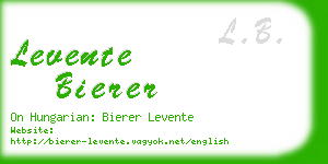 levente bierer business card
